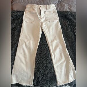 ❤️Zara Women's Straight Leg Cream cropped Jeans